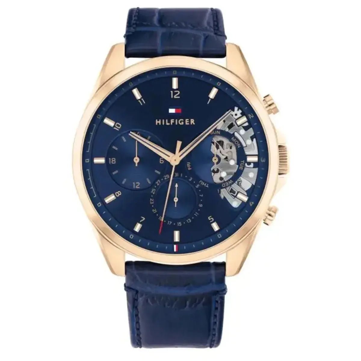 Tommy Hilfiger Baker 1710451 Men's Watch – 43.5mm Navy Dial Leather