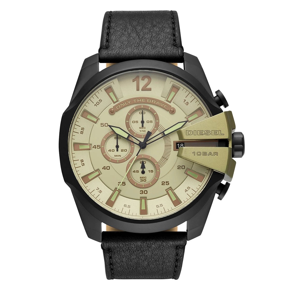 Diesel Mega Chief DZ4495 Men's Watch – 51mm Green Dial Leather