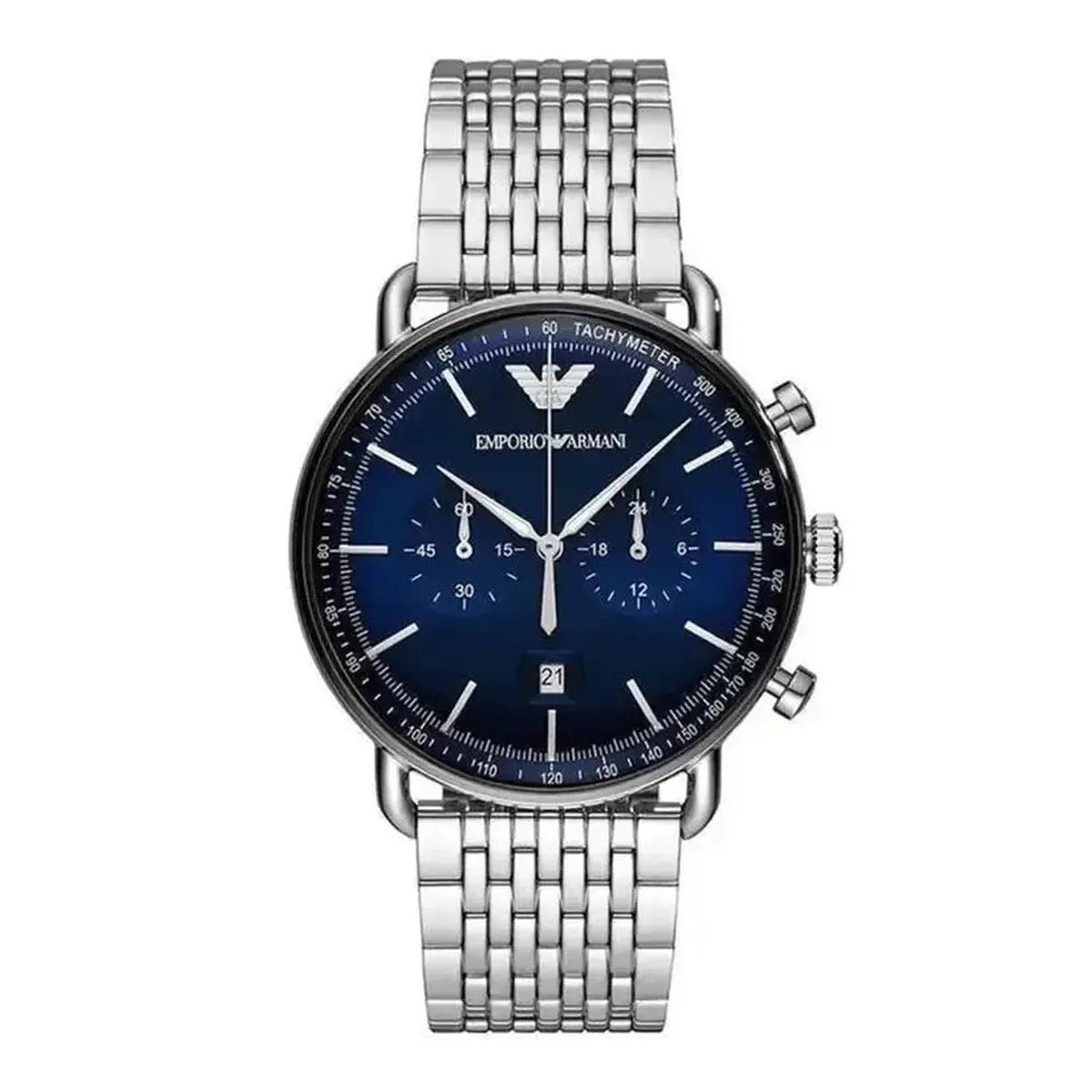 Emporio Armani Aviator AR11238 Men's Watch – 43mm Navy Dial Stainless Steel