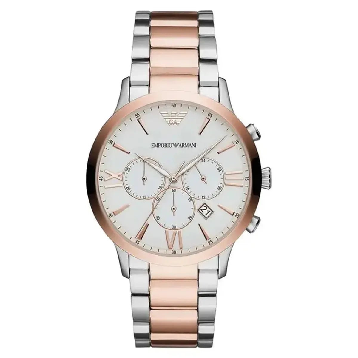 Emporio Armani Giovanni AR11209 Men's Watch – 44mm White Dial Stainless Steel