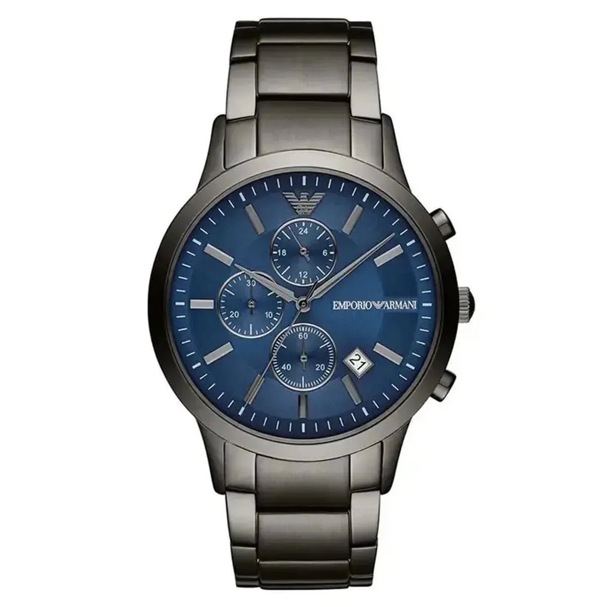 Emporio Armani Renato AR11215 Men's Watch – 43mm Blue Dial Stainless Steel