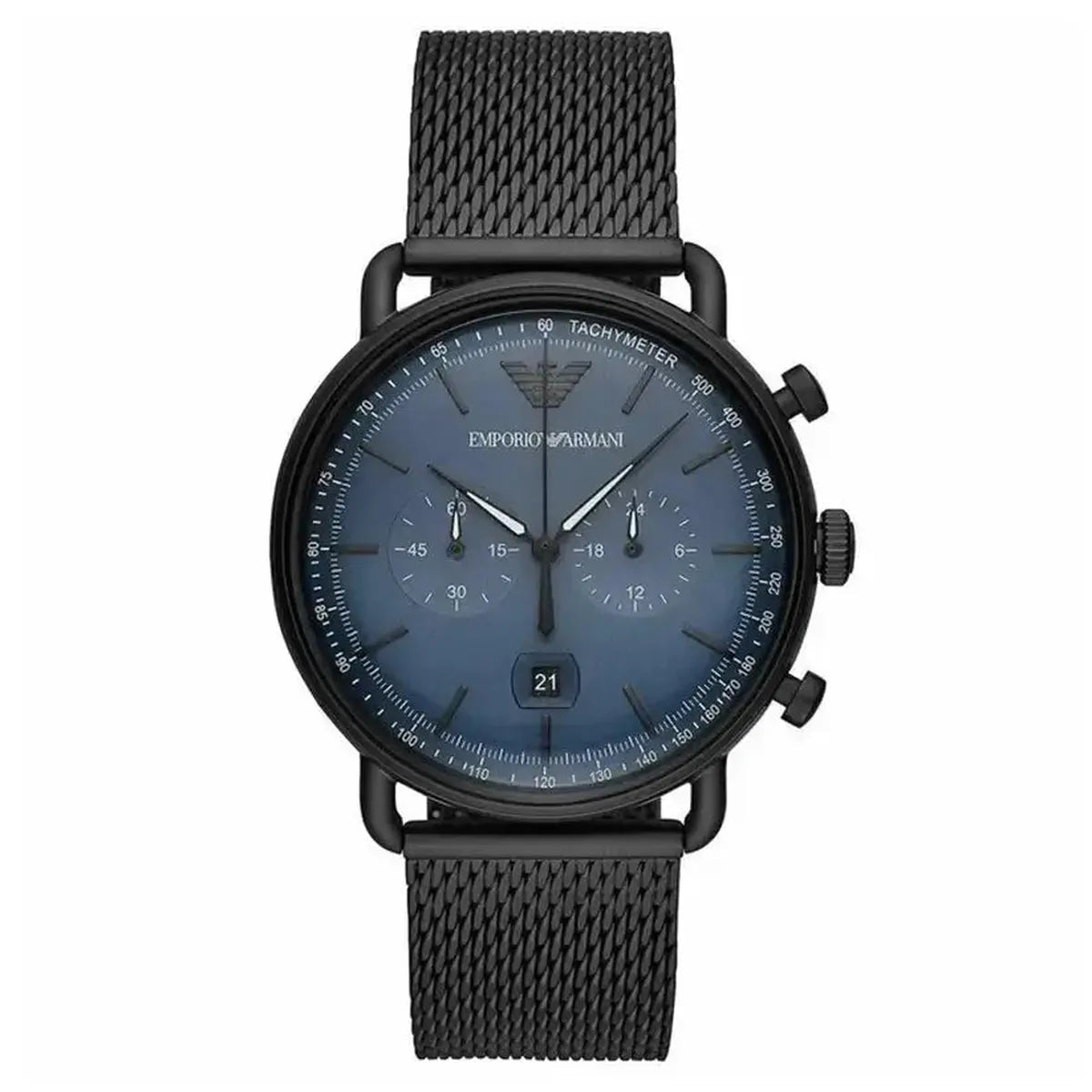 Emporio Armani Aviator AR11201 Men's Watch – 43mm Navy Dial Stainless Steel