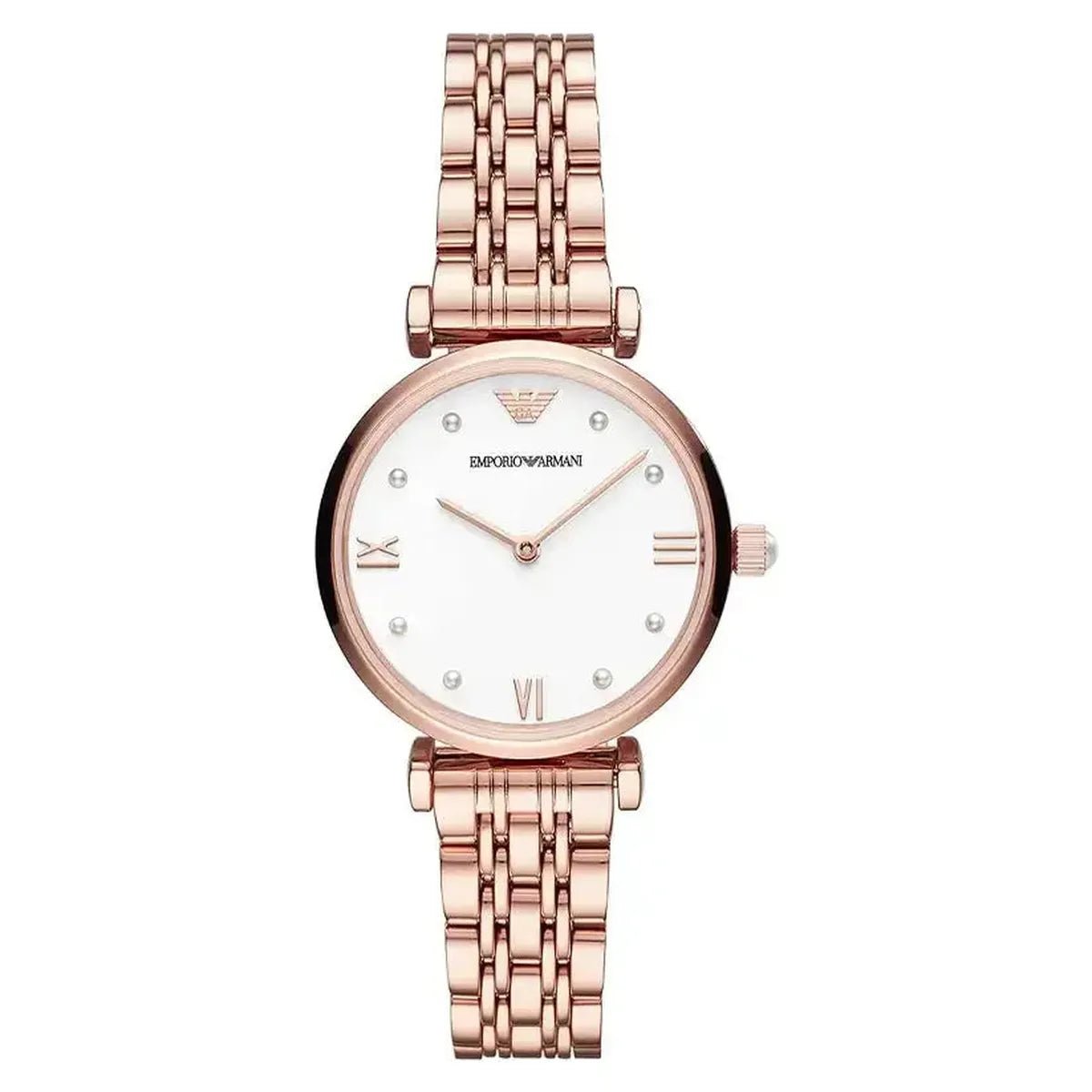 Emporio Armani Gianni T-Bar AR11267 Women's Watch – 32mm White Dial Stainless Steel