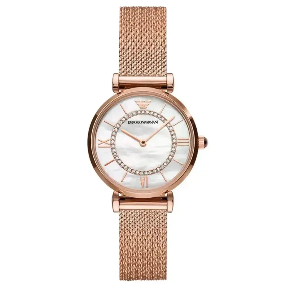 Emporio Armani Gianni T-Bar AR11320 Women's Watch – 32mm Mother of Pearl Dial Stainless Steel