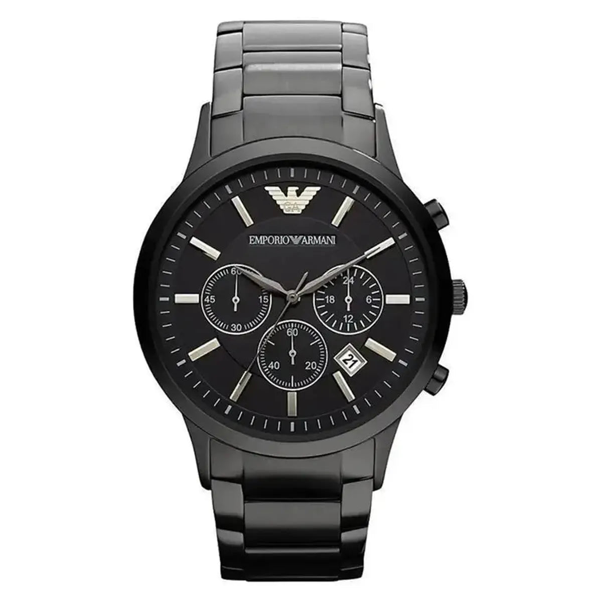 Emporio Armani Renato AR2453 Men's Watch – 43mm Black Dial Stainless Steel