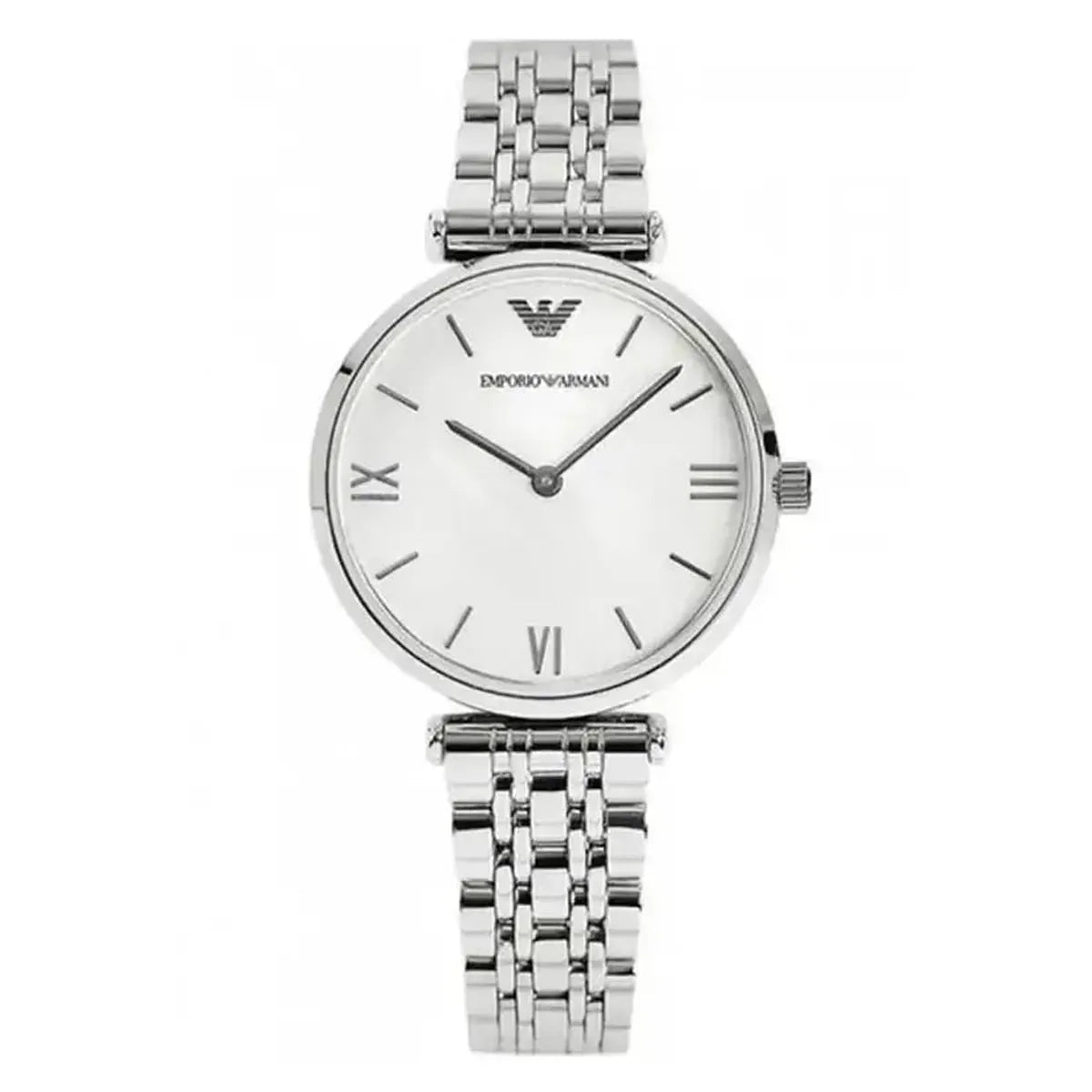 Emporio Armani Gianni T-Bar AR1682 Women's Watch – 32mm White Dial Stainless Steel