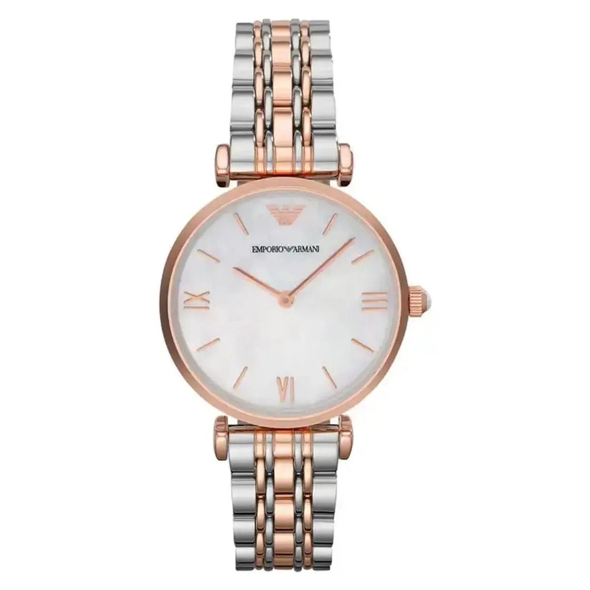 Emporio Armani Gianni T-Bar AR1683 Women's Watch – 32mm White Dial Stainless Steel