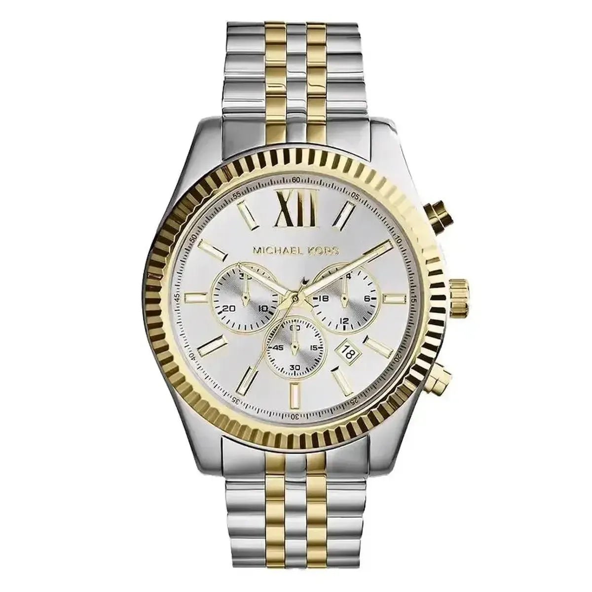 Michael Kors MK8344 Men's Watch – 45mm Silver Dial Stainless Steel