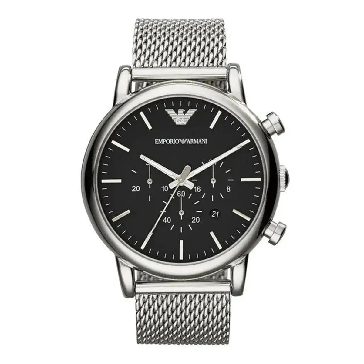 Emporio Armani Luigi AR1808 Men's Watch – 46mm Black Dial Stainless Steel