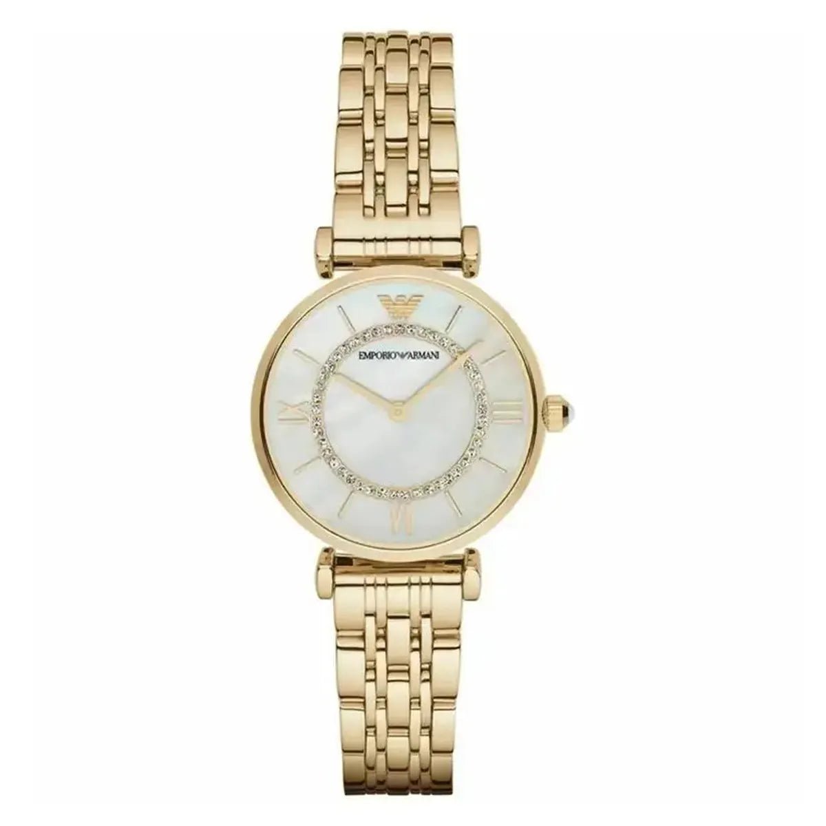 Emporio Armani Gianni T-Bar AR1907 Women's Watch – 32mm Mother of Pearl Dial Stainless Steel