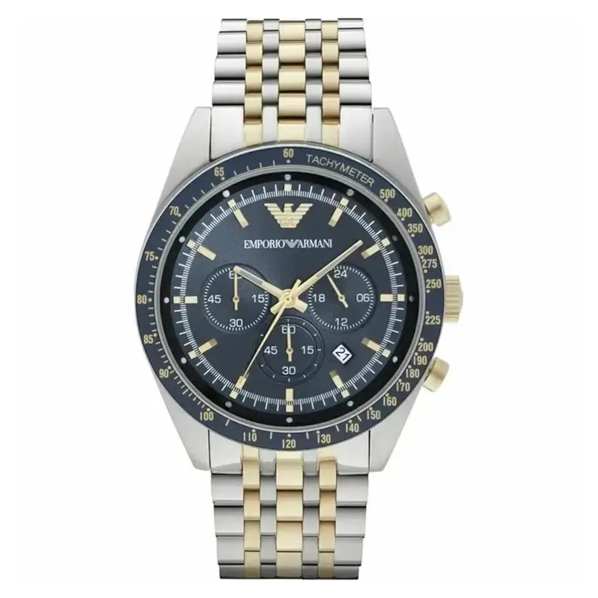 Emporio Armani Tazio AR6088 Men's Watch – 46mm Navy Dial Stainless Steel