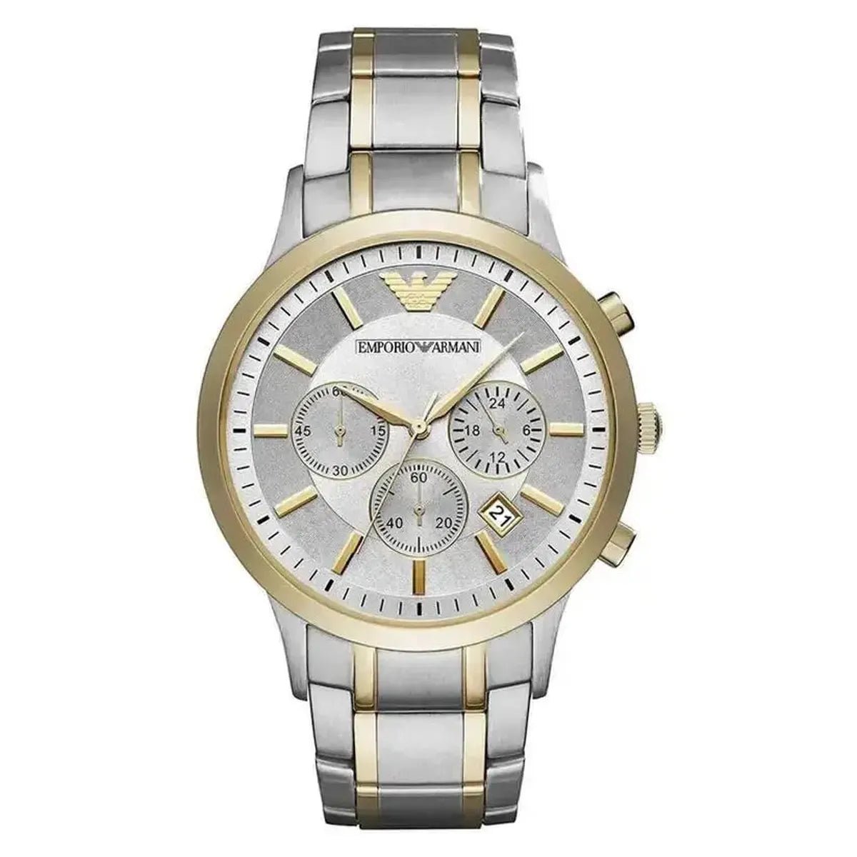 Emporio Armani Renato AR11076 Men's Watch – 43mm Silver Dial Stainless Steel