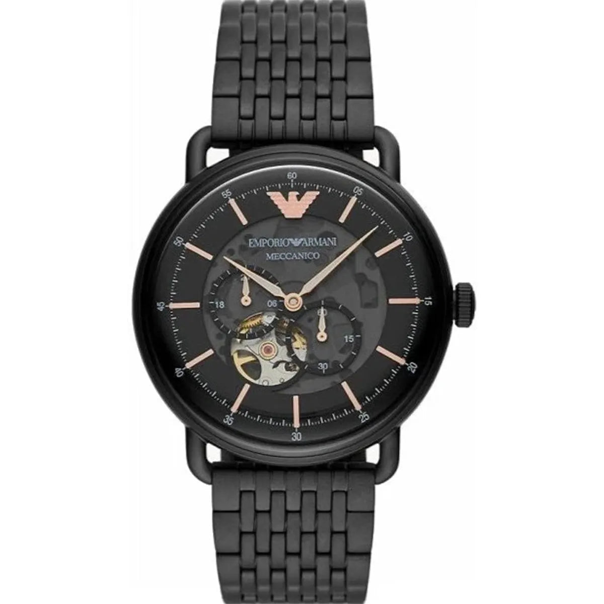 Emporio Armani Aviator AR60025 Men's Watch – 43mm Black Dial Stainless Steel
