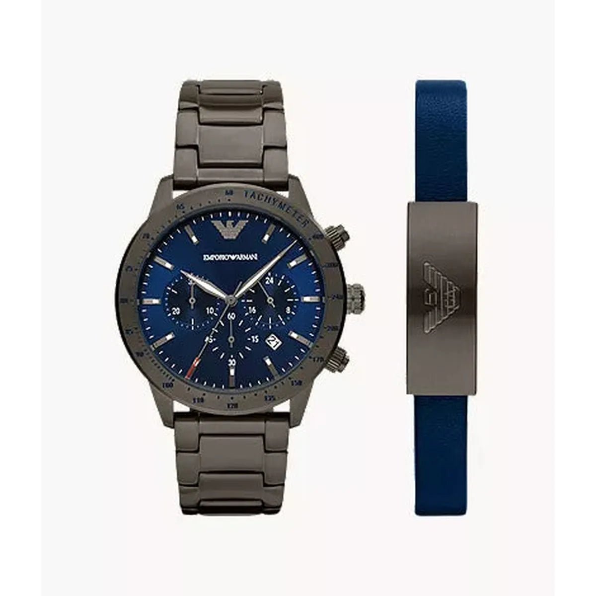 Emporio Armani Mario AR80045 Men's Watch – 43mm Blue Dial Stainless Steel