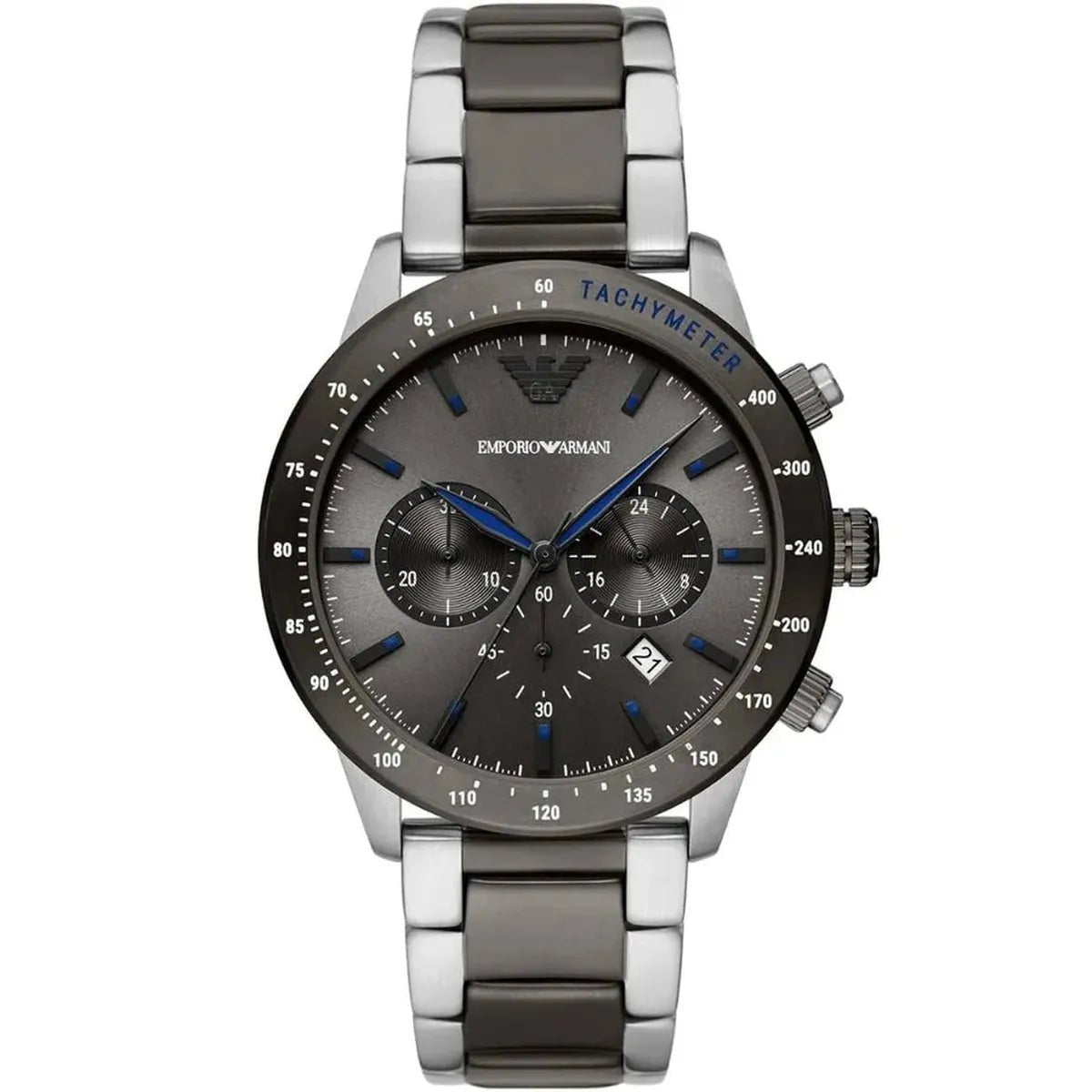 Emporio Armani Mario AR11391 Men's Watch – 43mm Grey Dial Stainless Steel