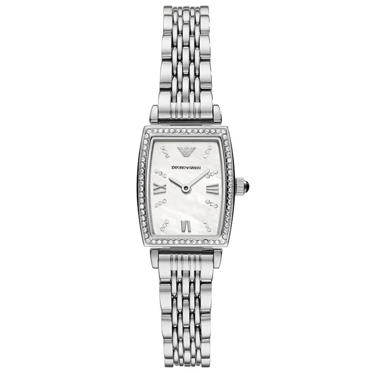 Emporio Armani Gianni T-Bar AR11405 Women's Watch – 26mm White Dial Stainless Steel