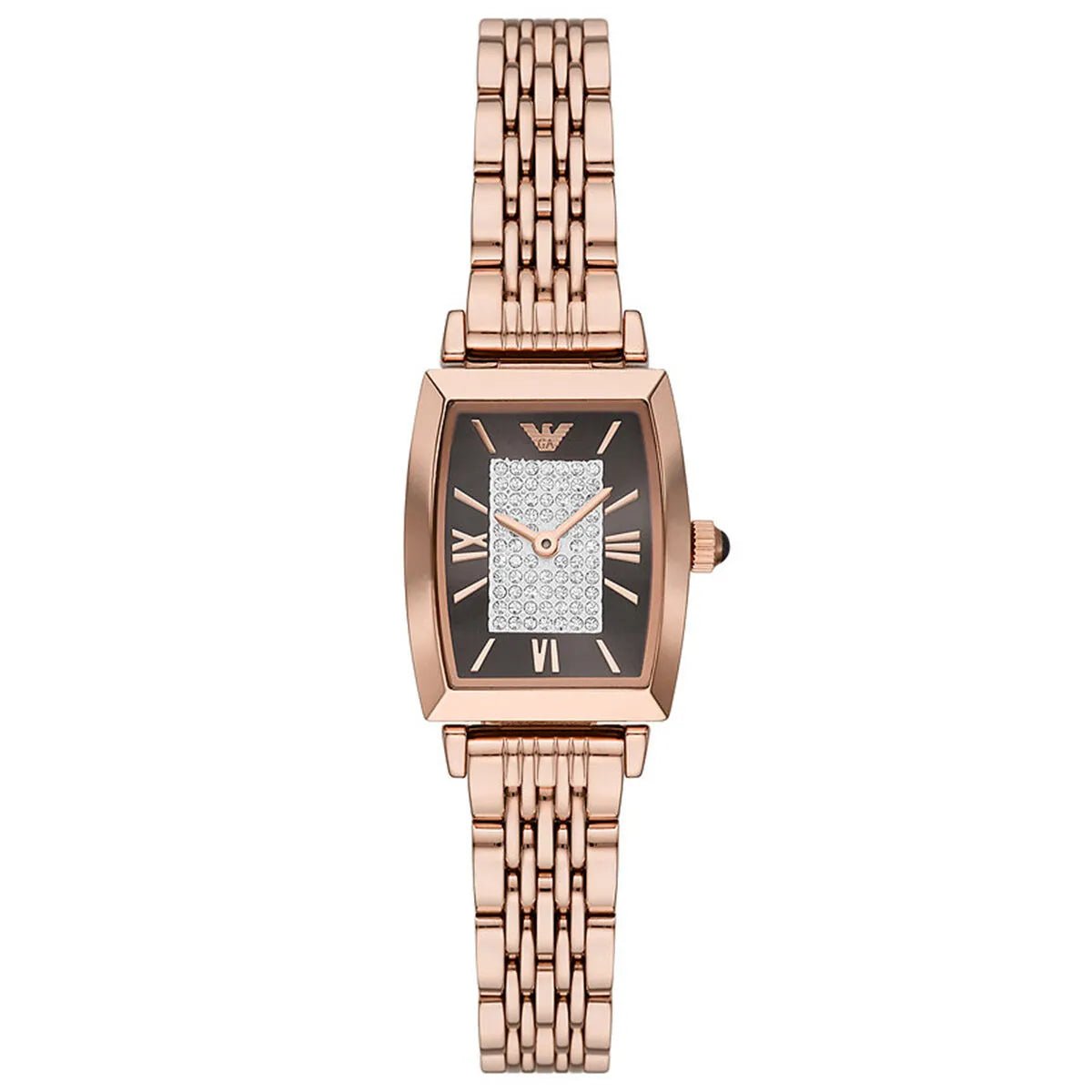 Emporio Armani Gianni T-Bar AR11407 Women's Watch – 26mm Brown Dial Stainless Steel