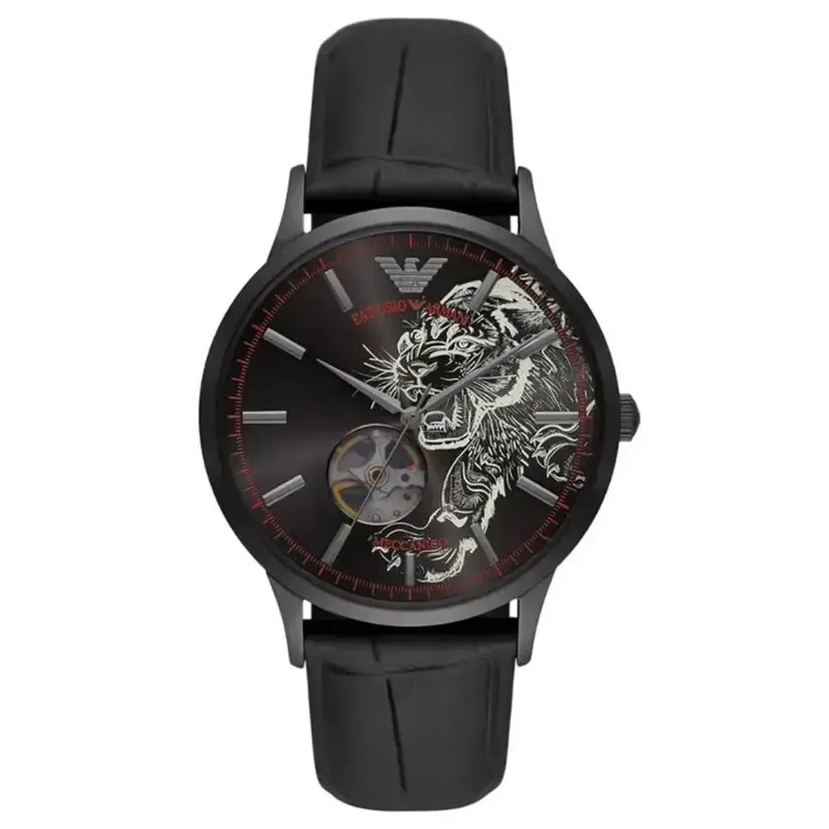 Emporio Armani Meccanico AR60046 Men's Watch – 43mm Black Dial Leather