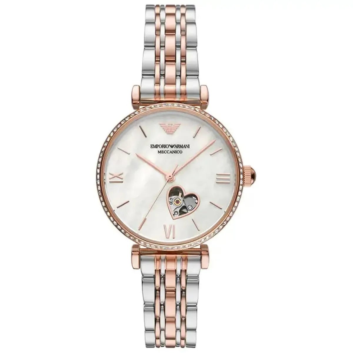 Emporio Armani Gianni T-Bar AR60049 Women's Watch – 34mm White Dial Stainless Steel