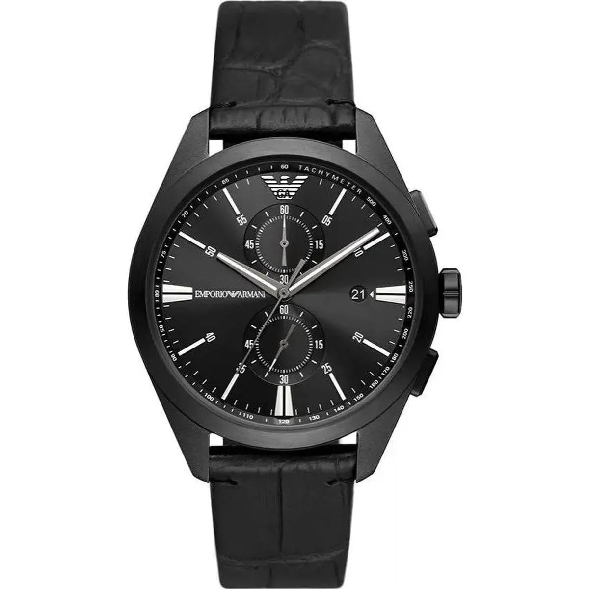 Emporio Armani Claudio AR11483 Men's Watch – 43mm Black Dial Leather