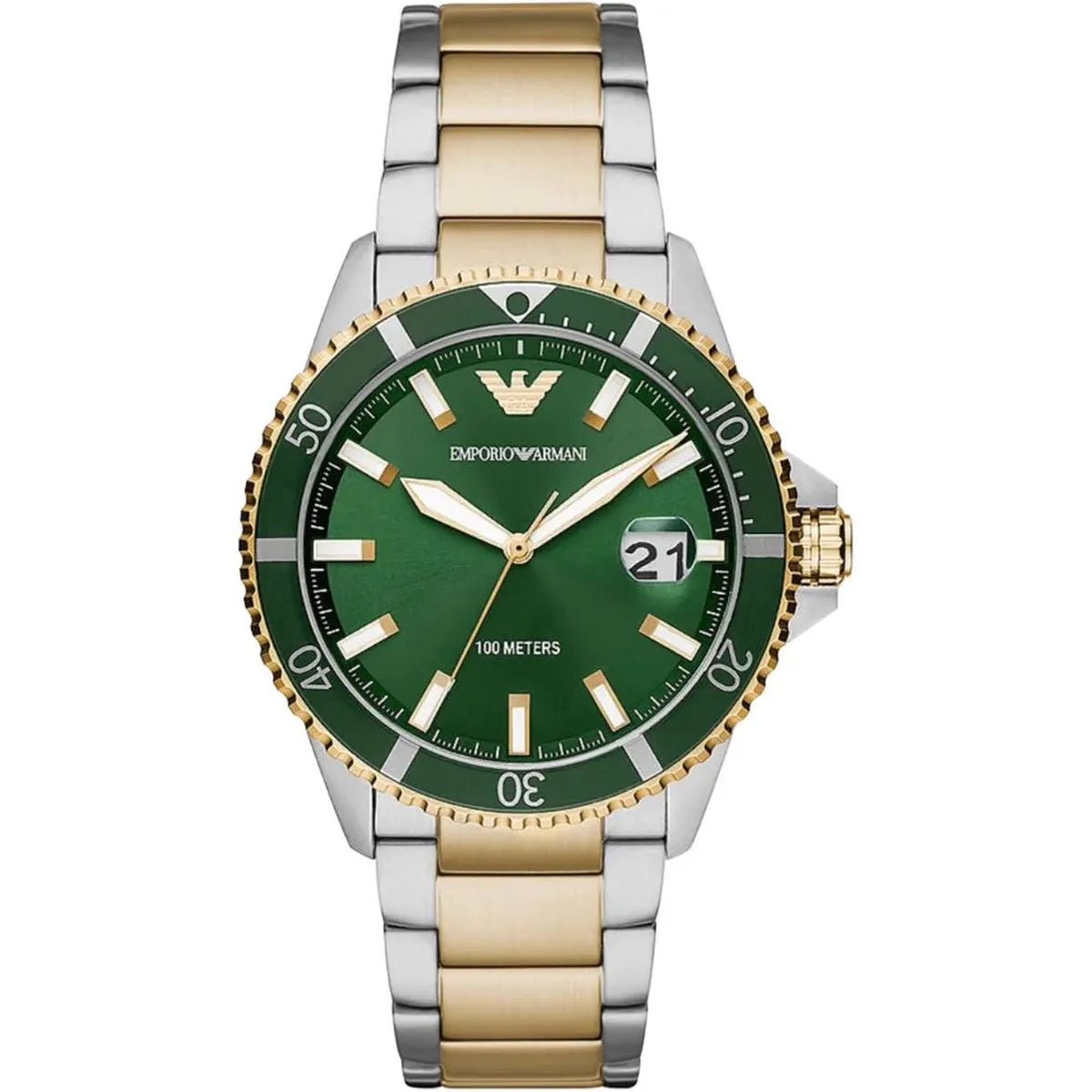 Emporio Armani Diver AR80063 Men's Watch – 42mm Green Dial Stainless Steel