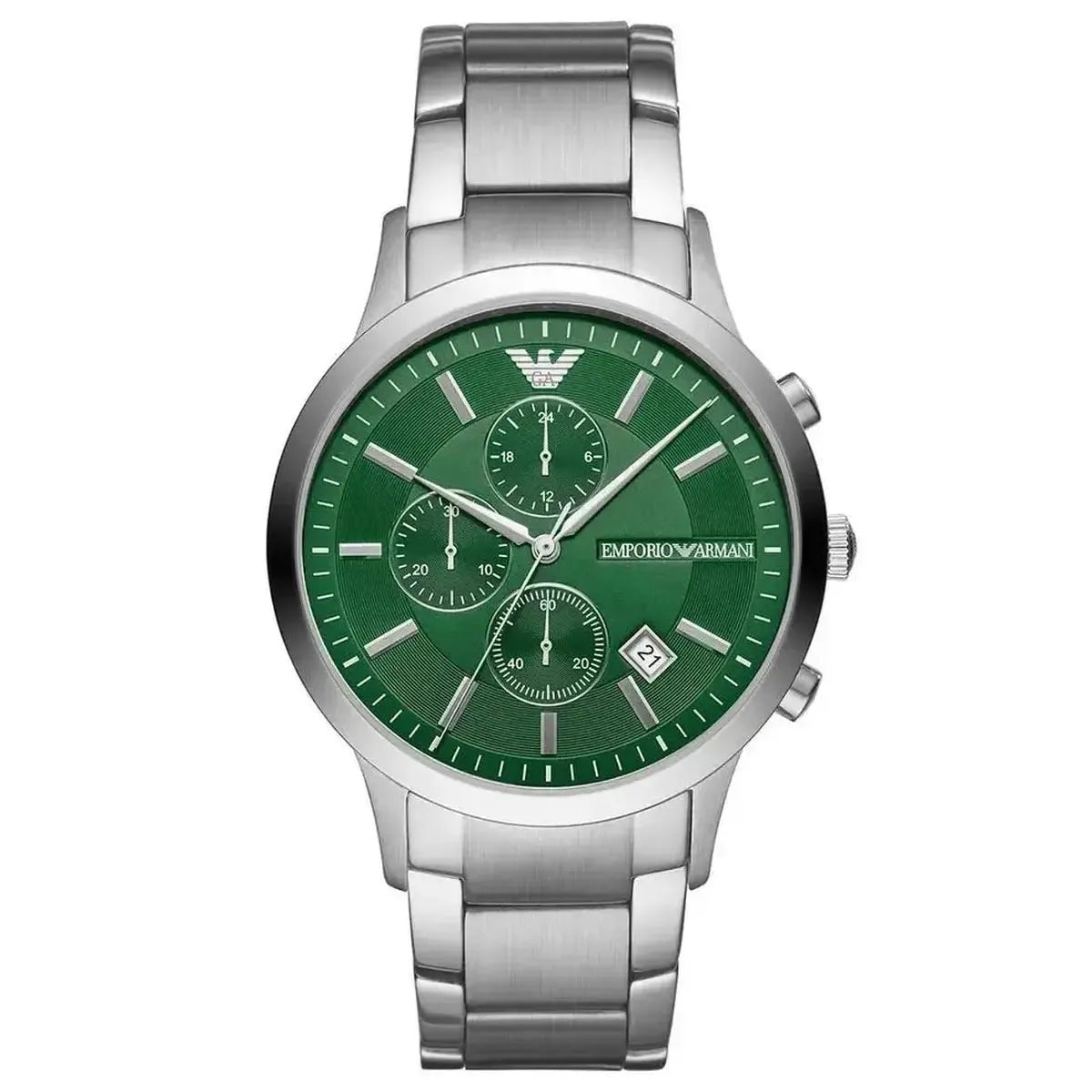Emporio Armani Renato AR11507 Men's Watch – 43.0mm Green Dial Stainless Steel