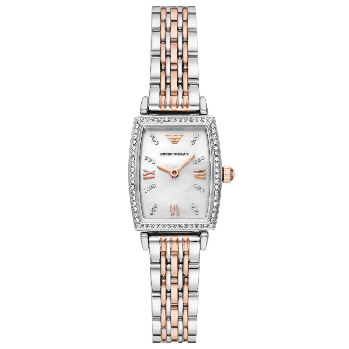 Emporio Armani Gianni T-Bar AR11519 Women's Watch – 26mm White Dial Stainless Steel
