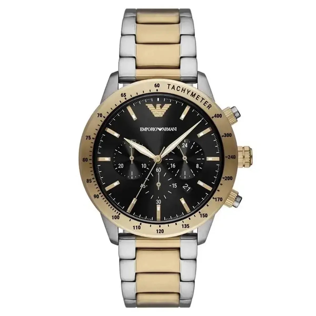 Emporio Armani Mario AR11521 Men's Watch – 43mm Black Dial Stainless Steel
