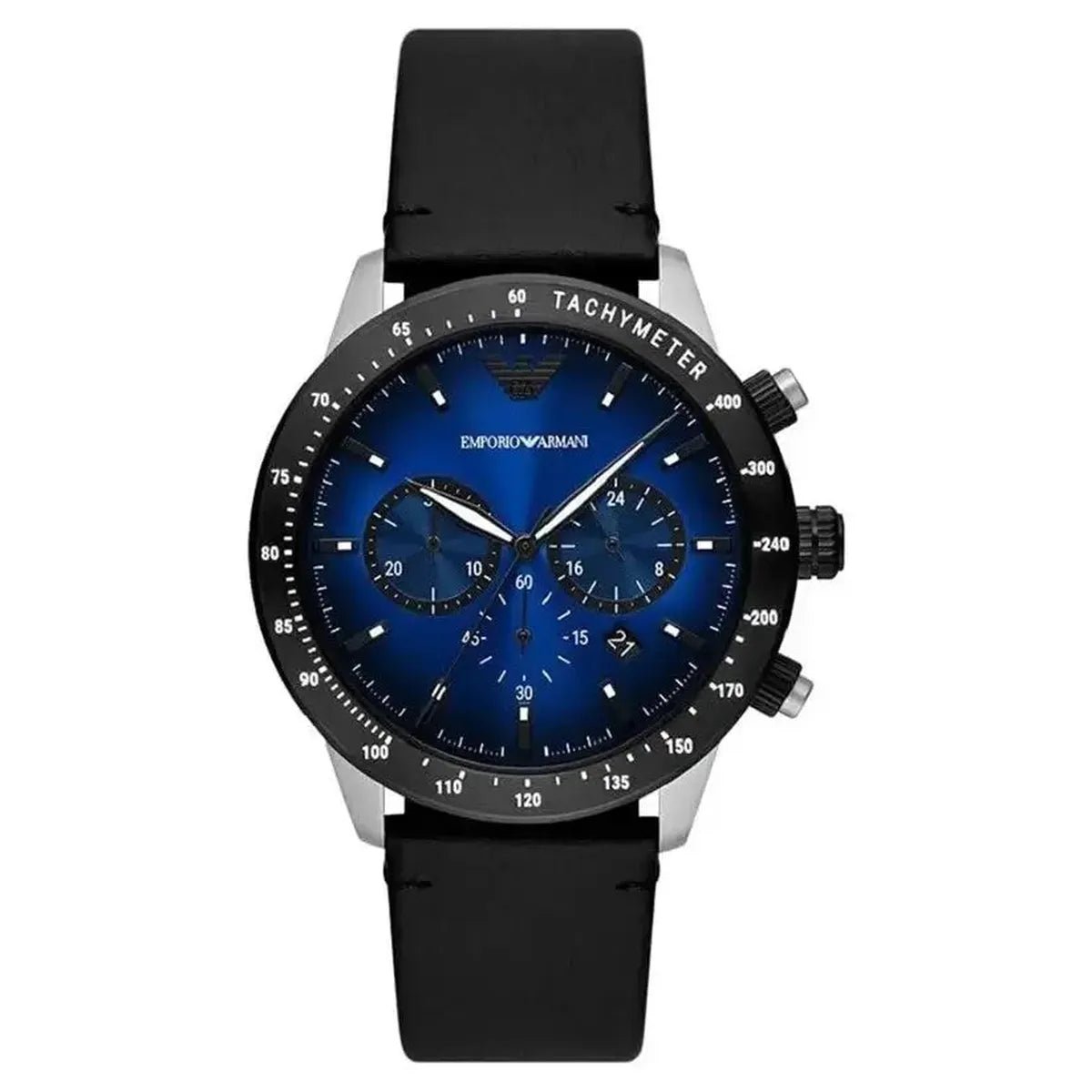 Emporio Armani Mario AR11522 Men's Watch – 43mm Blue Dial Leather