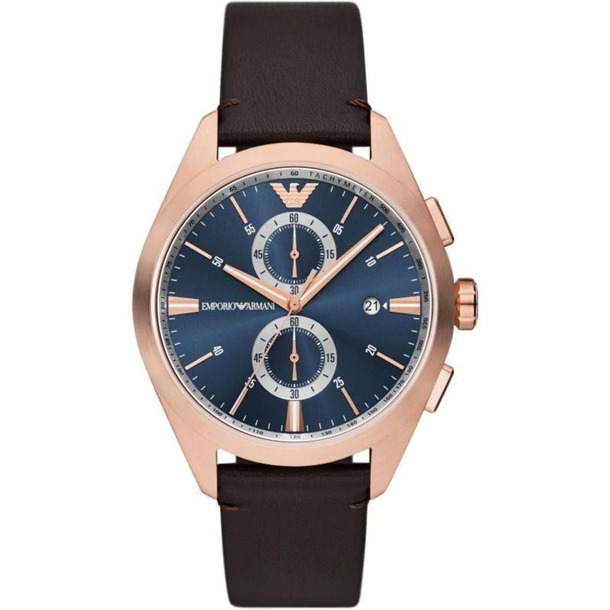 Emporio Armani Claudio AR11554 Men's Watch – 43mm Blue Dial Leather