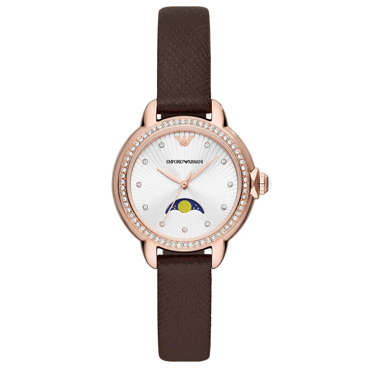 Emporio Armani Mia AR11568 Women's Watch – 32mm Silver Dial Leather