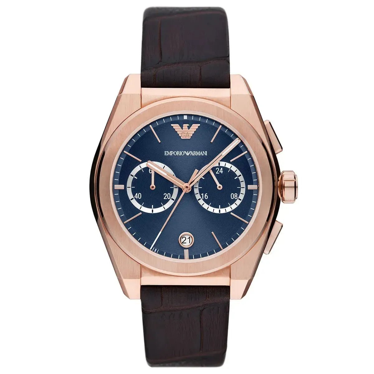 Emporio Armani Federico AR11563 Men's Watch – 43mm Blue Dial Leather