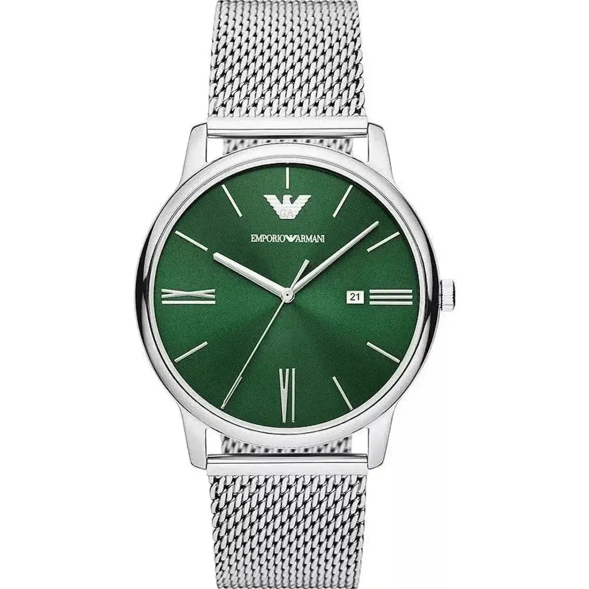 Emporio Armani Minimalist AR11578 Men's Watch – 42mm Green Dial Stainless Steel