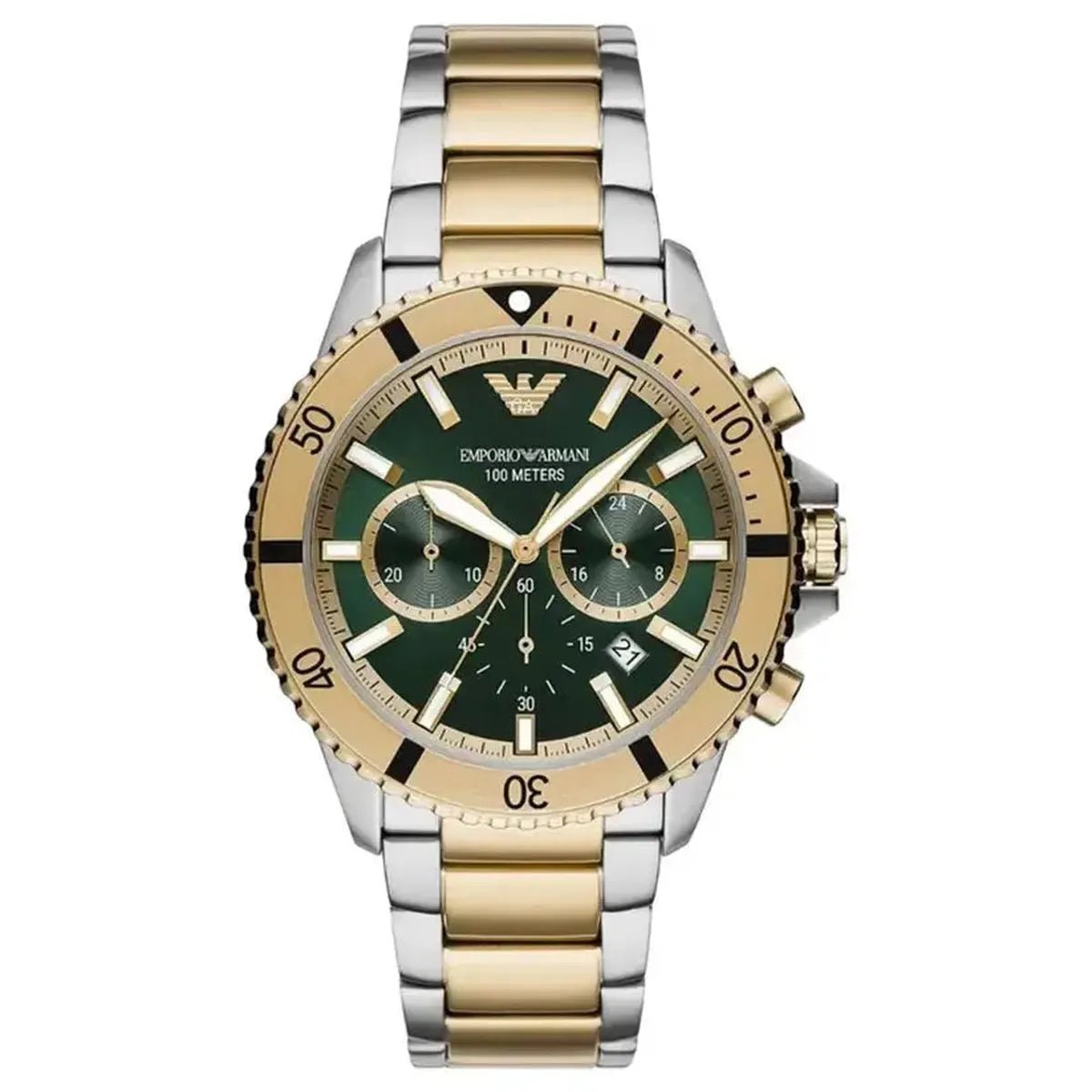 Emporio Armani Sea Explorer AR11586 Men's Watch – 43.5mm Green Dial Stainless Steel