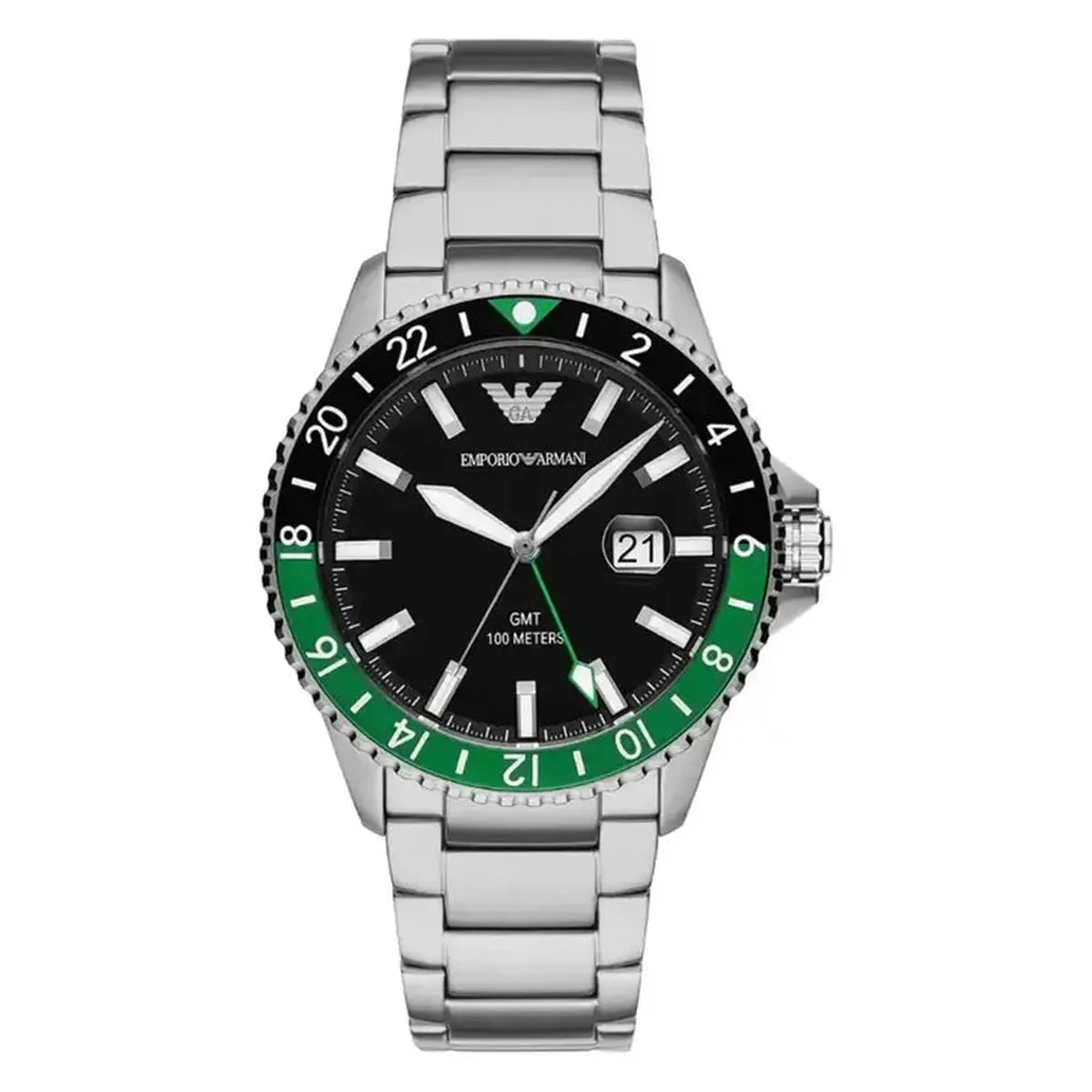 Emporio Armani World Explorer AR11589 Men's Watch – 42mm Black Dial Stainless Steel