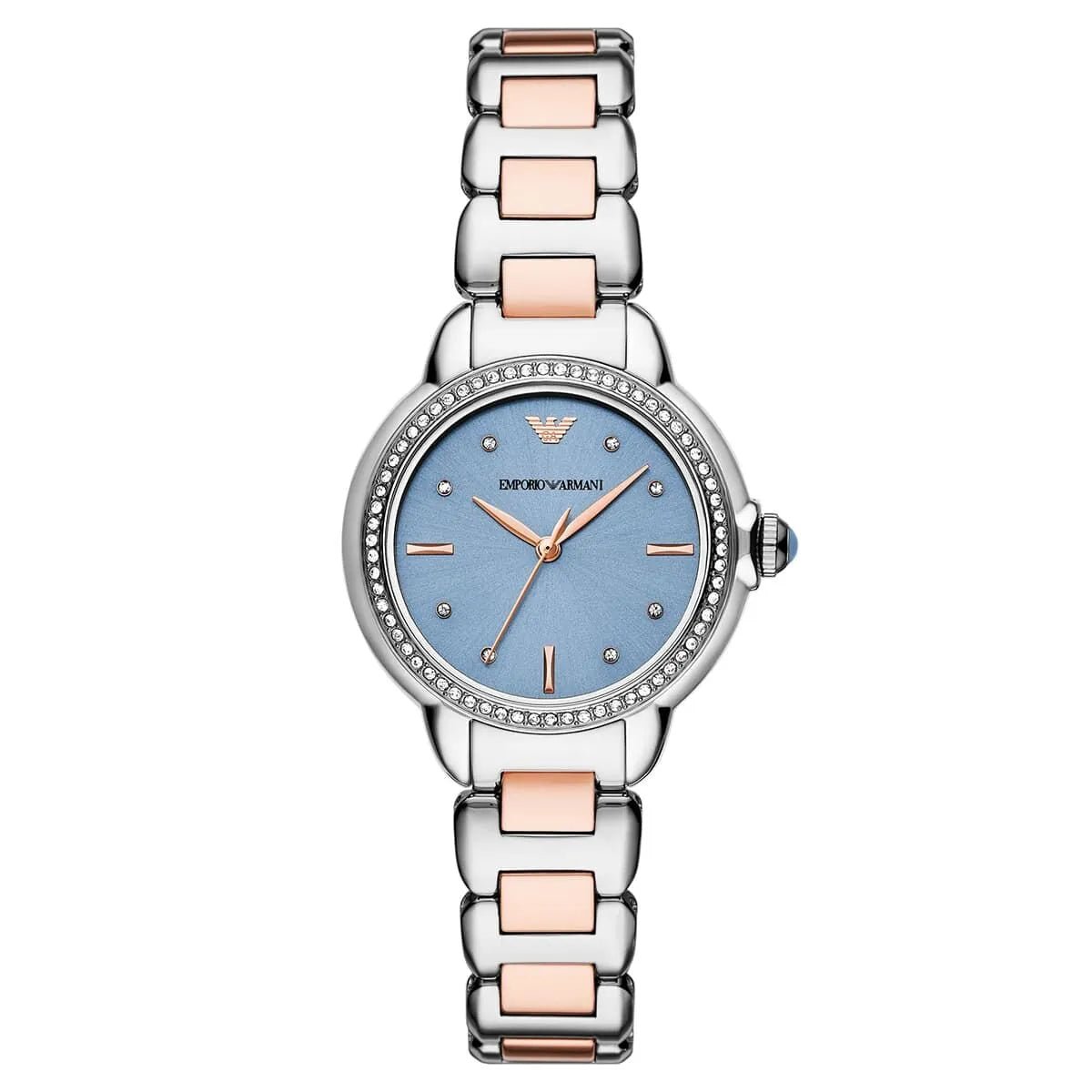 Emporio Armani Mia AR11597 Women's Watch – 32mm Blue Dial Stainless Steel