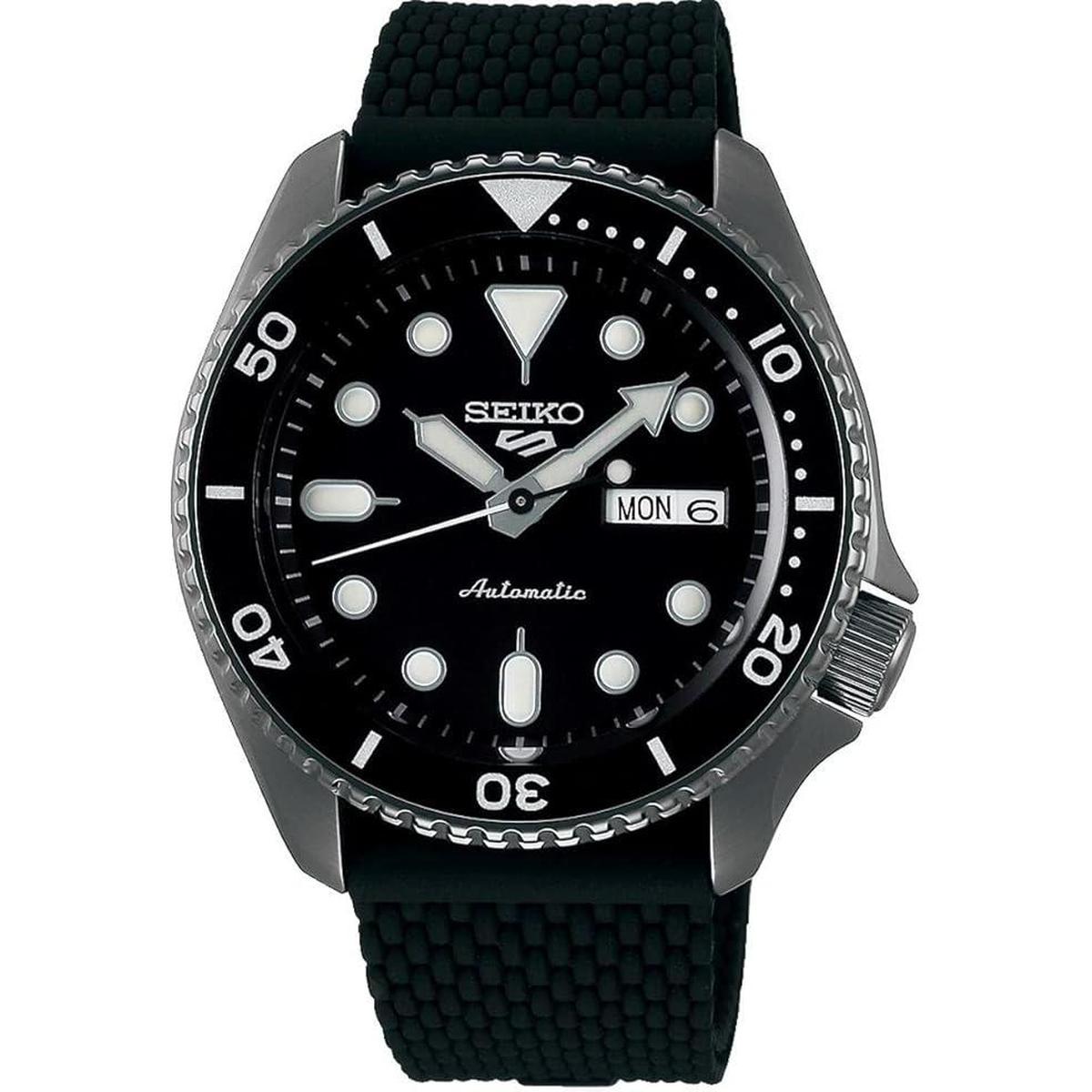 Seiko 5 Sports SRPD65K2 Men's Watch – 42.5mm Black Dial Silicone