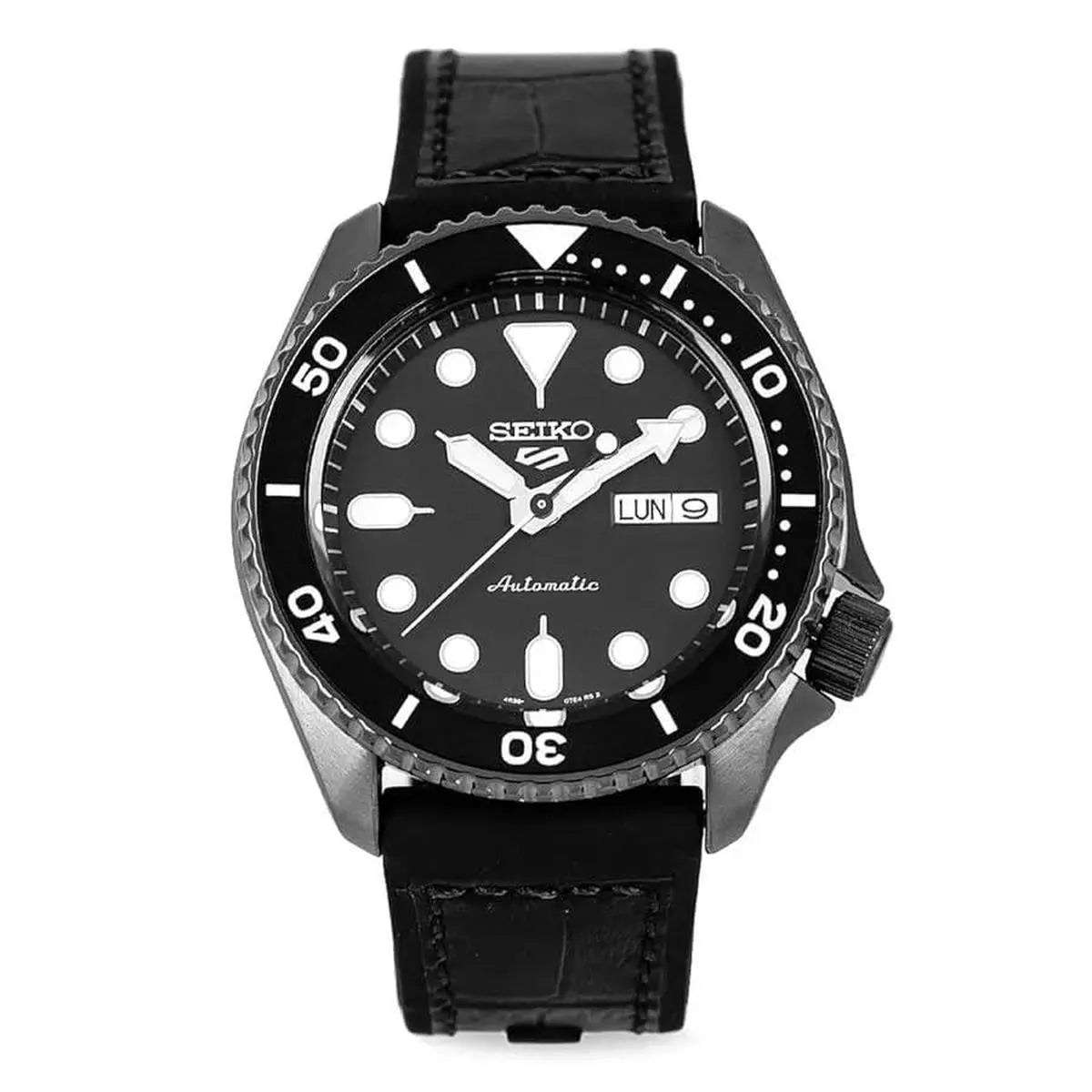 Seiko 5 Sports SRPD65K3 Men's Watch – 42.5mm Black Dial Leather
