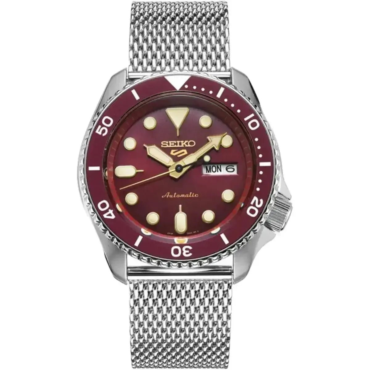 Seiko 5 Sports SRPD69K1 Men's Watch – 42.5mm Red Dial Stainless Steel