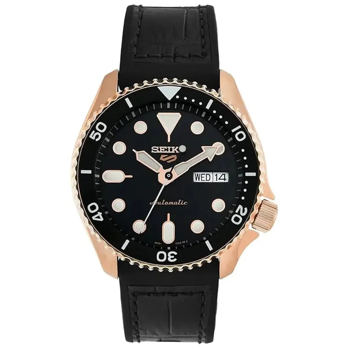 Seiko 5 Sports SRPD76K1 Men's Watch – 42.5mm Black Dial Leather
