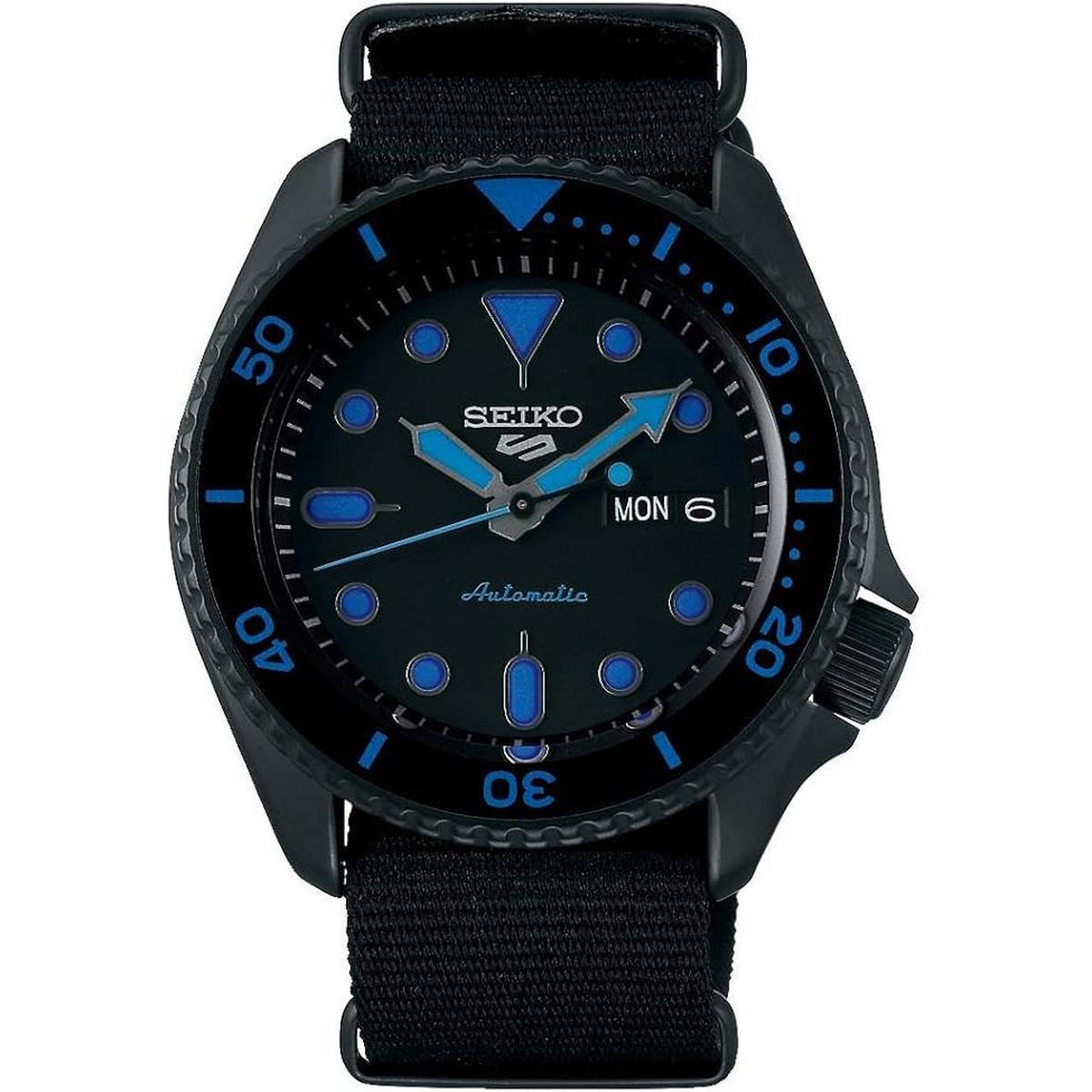 Seiko 5 Sports SRPD81K1 Men's Watch – 42.5mm Black Dial Nylon