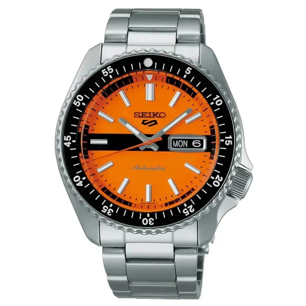 Seiko 5 Sports SRPK11K1 Men's Watch – 42.5mm Orange Dial Stainless Steel