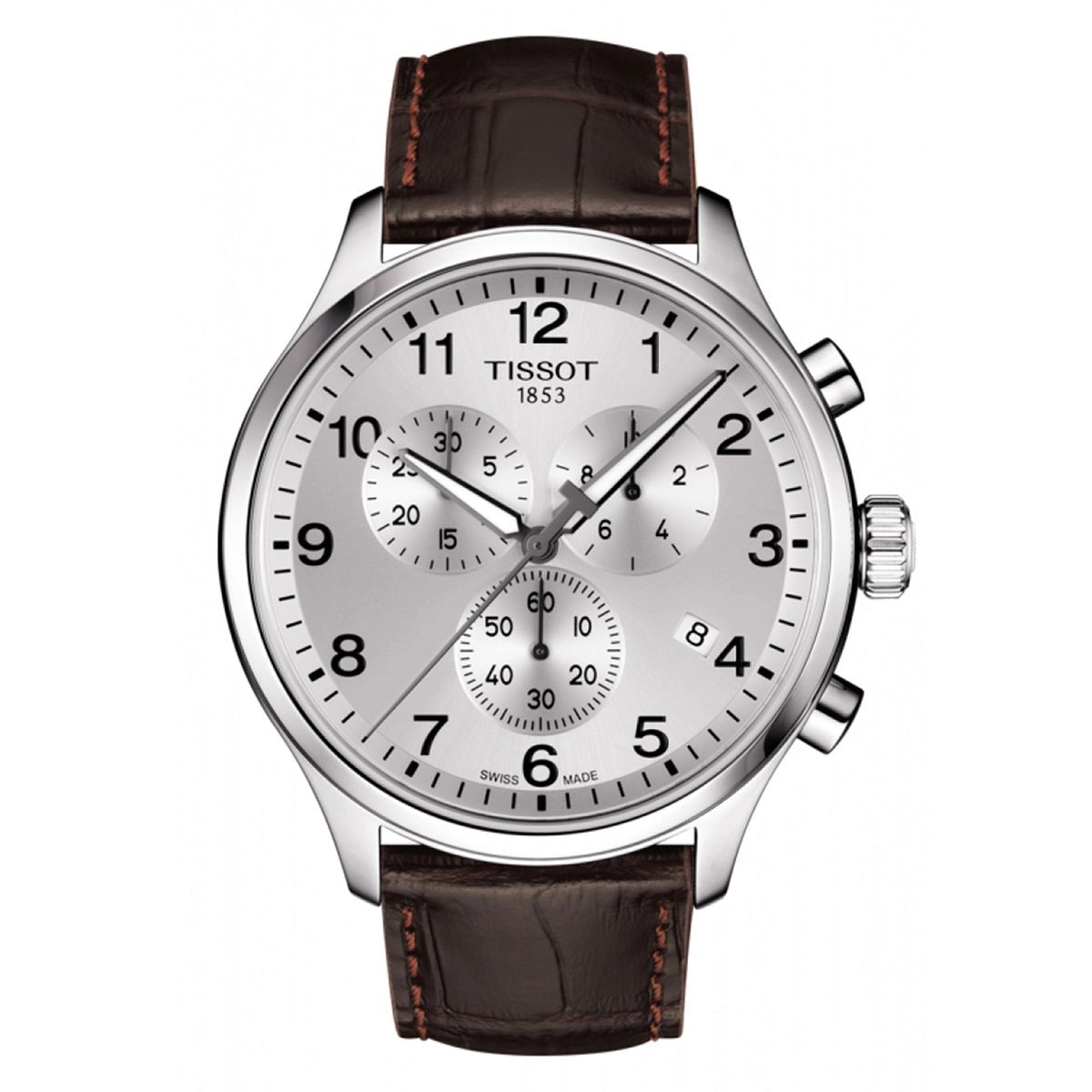 Tissot Chrono XL Classic T116.617.16.037.00 Men's Watch – 45mm Silver Dial Leather