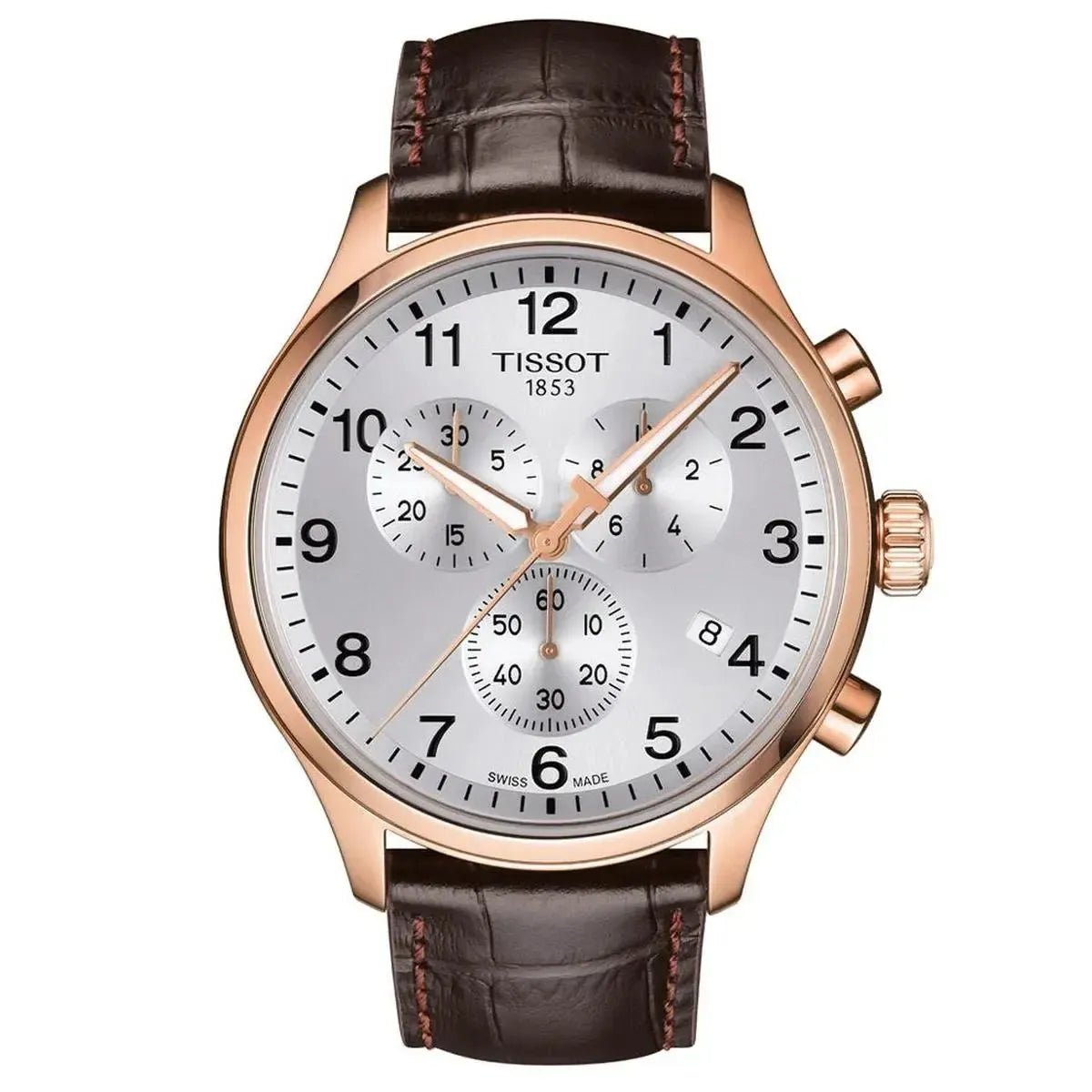 Tissot Chrono XL T116.617.36.037.00 Men's Watch – 45mm Silver Dial Leather