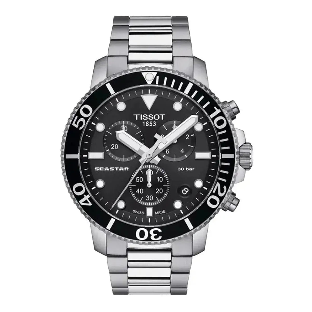 Tissot Seastar 1000 T120.417.11.051.00 Men's Watch – 45.5mm Black Dial Stainless Steel