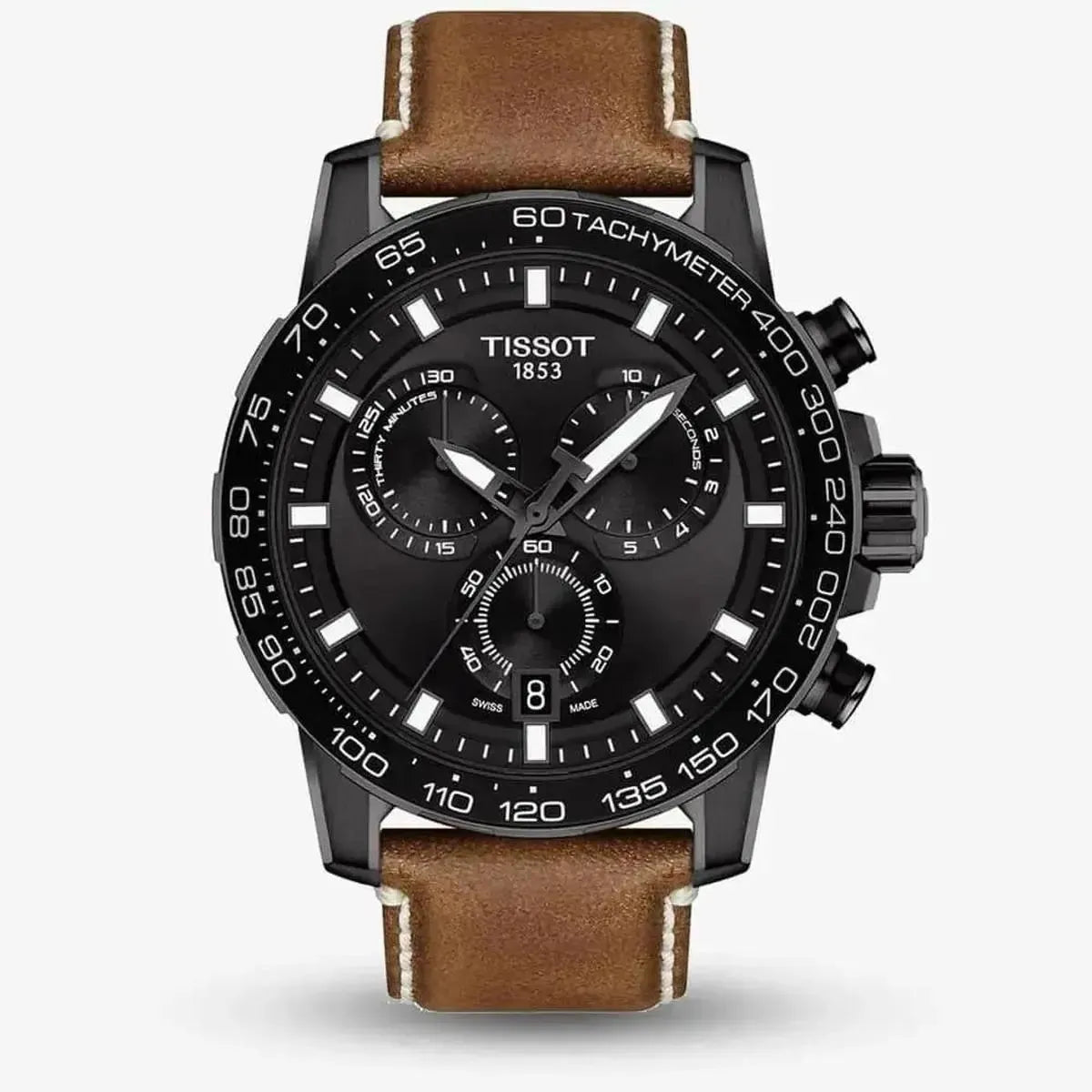 Tissot T-Sport T125.617.36.051.01 Men's Watch – 45.5mm Black Dial Leather