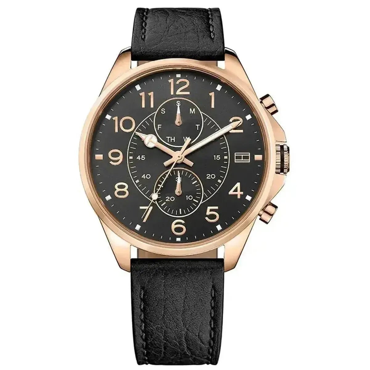Tommy Hilfiger Dean 1791273 Men's Watch – 46mm Black Dial Leather
