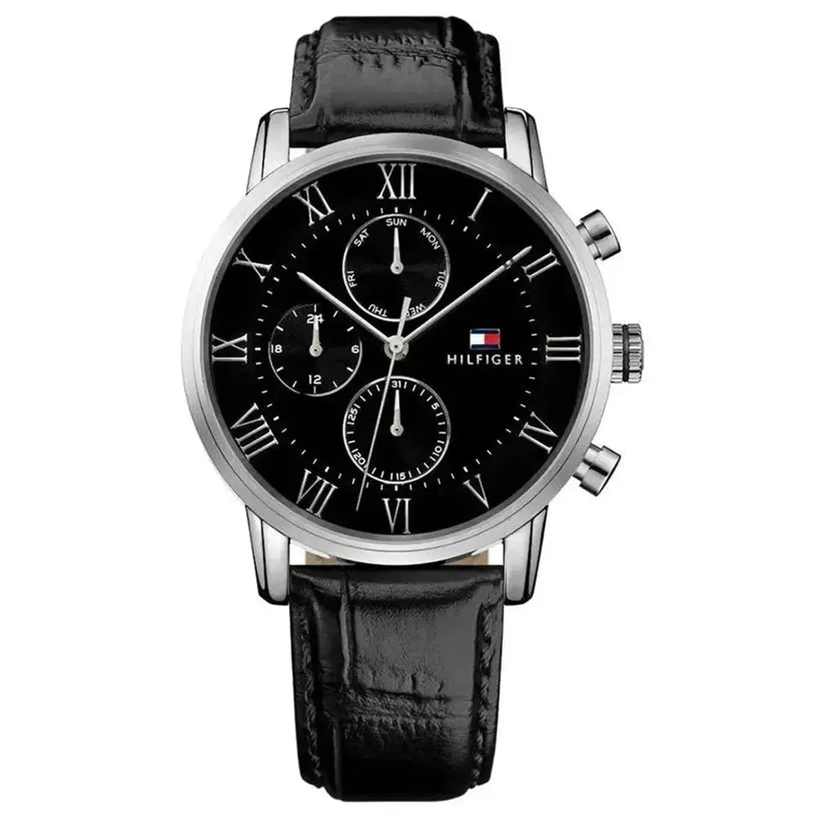 Tommy Hilfiger Kane 1791401 Men's Watch – 44mm Black Dial Leather