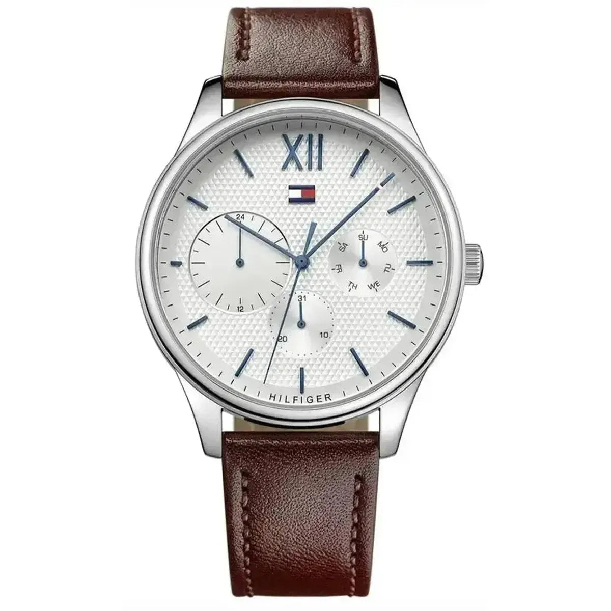 Tommy Hilfiger Damon 1791418 Men's Watch – 44mm White Dial Leather