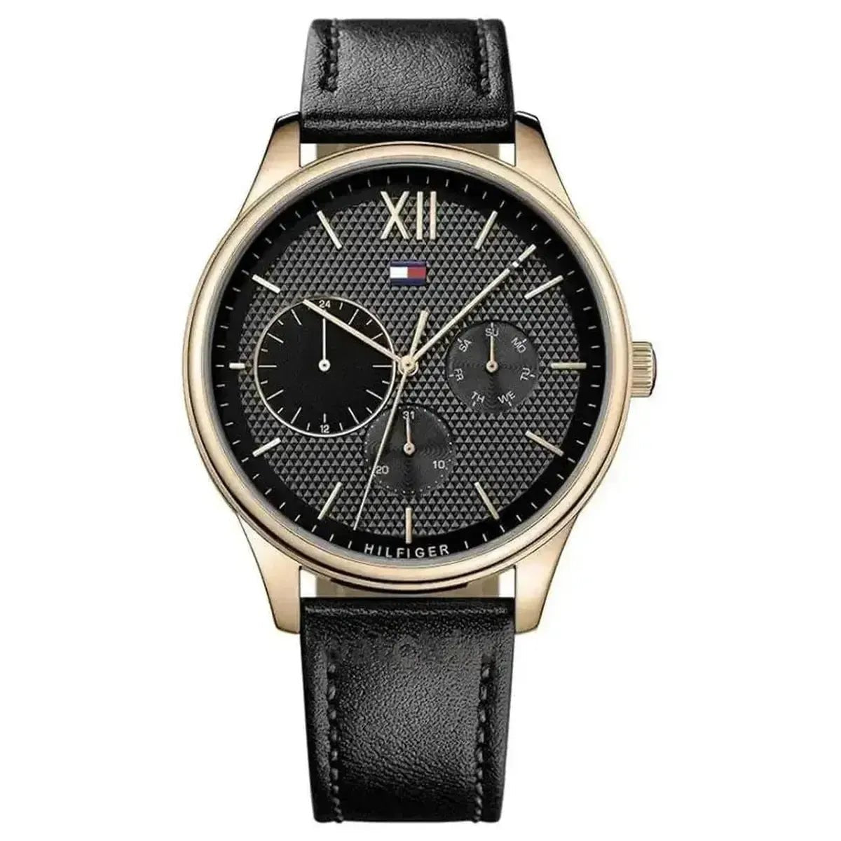 Tommy Hilfiger Damon 1791419 Men's Watch – 44mm Black Dial Leather